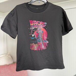Back to the Future Black Graphic T-Shirt Size Medium